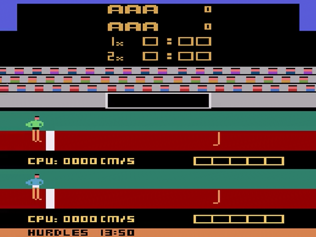 Track & Field title screen for Atari 2600